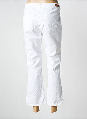 Pantalon 7/8 închidere cu fermoar sub clapetă cu nasturi alb HAPPY femeie
