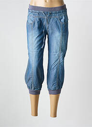 Pantalon trei sferturi talie elastică albastru MISS CHIC femeie
