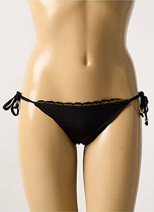 Chiloți de baie efect material satinat bikini negru VERDISSIMA femeie