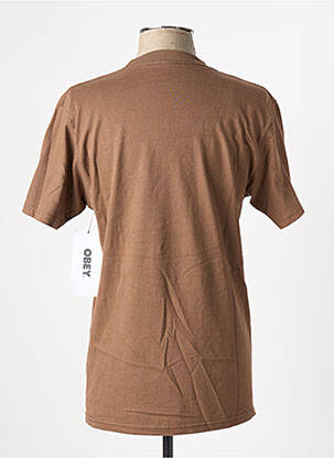Tricou croială dreaptă mâneci scurte maro OBEY bărbat