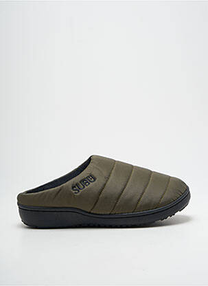 Papuci/pantofi de casă țesătură satinată vârf rotund verde SUBU unisex