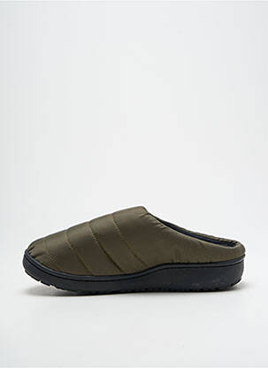Papuci/pantofi de casă țesătură satinată vârf rotund verde SUBU unisex