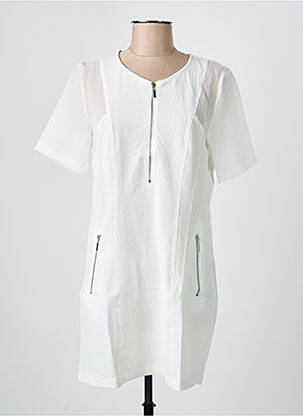 Rochie scurtă mâneci scurte mâneci scurte alb ARELINE femeie