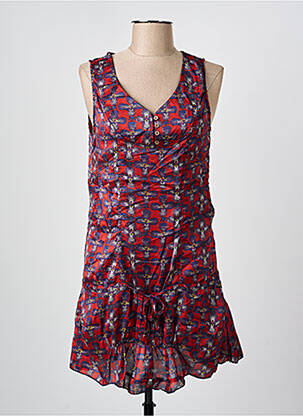 Rochie scurtă croială fluidă fără mâneci roșu ARELINE femeie