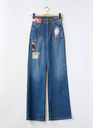 Blugi cu croială evazată albastru DESIGUAL femeie