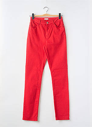 Pantalon slim talie înaltă talie înaltă roșu KANOPE femeie