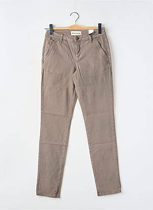 Pantalon chino țesătură poplin mărime normală maro RED LEGEND femeie