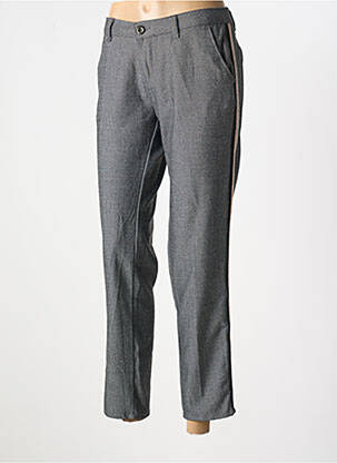 Pantalon chino broderie galoni laterali mărime normală gri LE TEMPS DES CERISES femeie