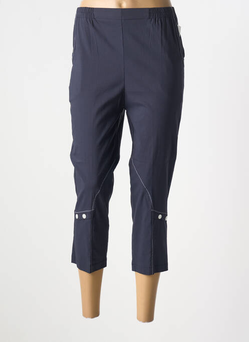 Pantalon trei sferturi talie elastică mărime normală albastru GEVANA femme