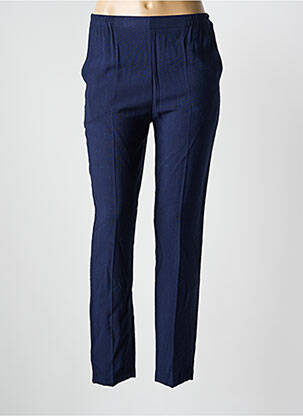 Pantalon slim talie elastică mărime normală albastru GEVANA femeie