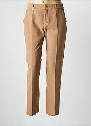 Pantalon slim țesătură poplin mărime normală maro SIGNE NATURE femeie