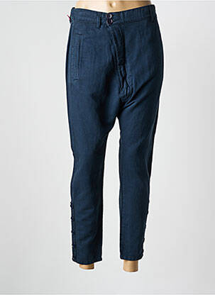 Pantalon chino țesătură poplin mărime normală albastru NOLITA femeie