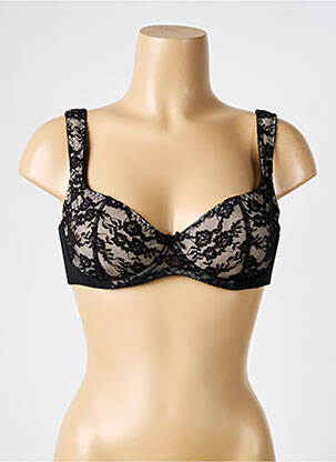 Sutien țesătură dantelă sutien cupe întregi cu decolteu înalt negru LINGERIE STORY femeie