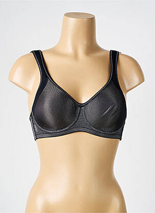 Sutien efect material satinat sutien cupe întregi cu decolteu înalt negru ANITA femeie