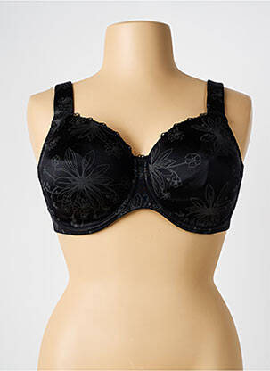 Sutien efect material satinat sutien cupe întregi cu decolteu înalt negru ULLA DESSOUS femeie