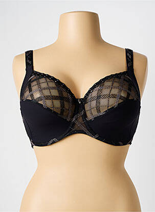Sutien efect material satinat sutien cupe întregi cu decolteu înalt negru LOUISA BRACQ femeie