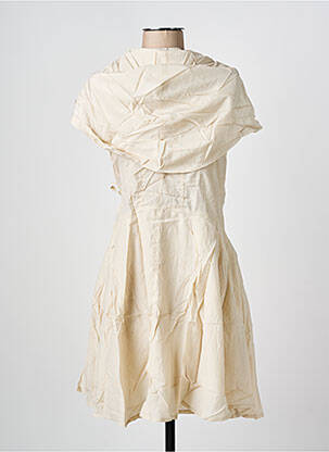 Rochie midi mâneci scurte mâneci scurte bej ARELINE femeie