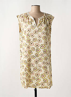 Rochie scurtă mâneci scurte mâneci scurte bej ARELINE femeie