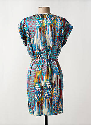 Rochie scurtă mâneci scurte mâneci scurte albastru ARELINE femeie