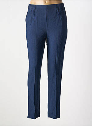 Pantalon slim talie elastică mărime normală albastru GEVANA femeie