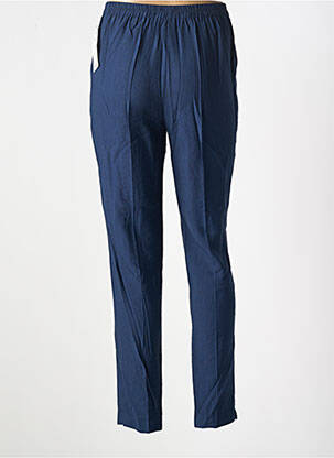 Pantalon slim talie elastică mărime normală albastru GEVANA femeie