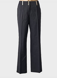 Pantalon drept țesătură poplin mărime normală negru PAUSE CAFE femme