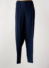 Pantalon drept țesătură crep talie înaltă albastru GRIFFON femme