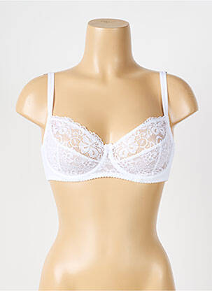 Sutien ușoară și transparentă sutien cupe întregi cu decolteu înalt alb LINGERIE STORY femeie