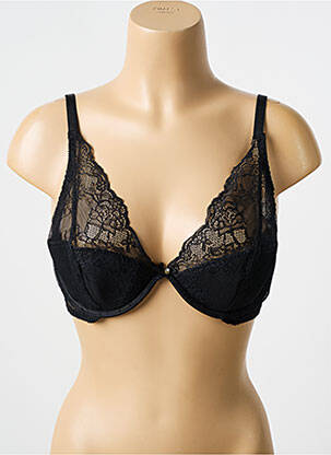 Sutien ușoară și transparentă sutien cupe întregi cu decolteu înalt negru LINGERIE STORY femeie