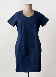 Rochie midi închidere cu fermoar la spate mâneci scurte albastru FRANCE RIVOIRE femme
