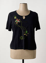 Tricou elasticitate mâneci scurte negru PAUSE CAFE femme