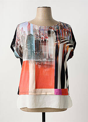 Top elasticitate mâneci scurte negru QUATRE VINGT JOURS femme