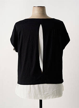 Top elasticitate mâneci scurte negru QUATRE VINGT JOURS femme