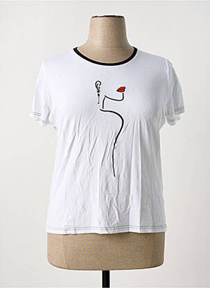 Tricou serigrafie mâneci scurte alb TELMAIL femme