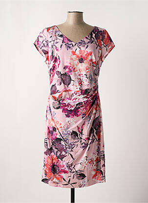 Rochie midi imprimeu floral mâneci scurte roz VERA MONT femeie