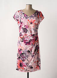 Rochie midi imprimeu floral mâneci scurte roz VERA MONT femme