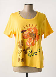 Tricou serigrafie mâneci scurte galben FRANCE RIVOIRE femme