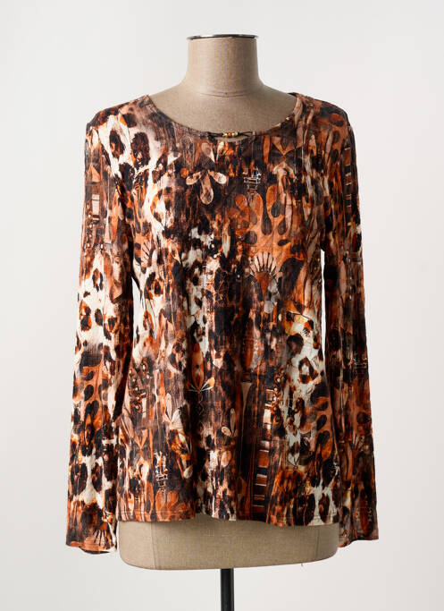 Tricou elasticitate mâneci lungi portocaliu GEVANA femme