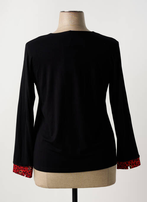 Tricou guler în v mâneci lungi negru TELMAIL femme