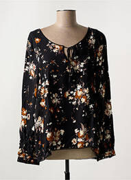 Bluză imprimeu floral mâneci lungi negru KANOPE femme