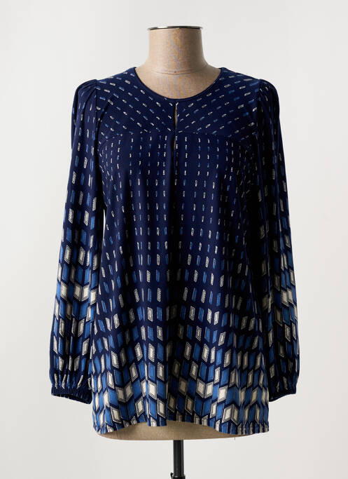 Tricou imprimeu fantezie mâneci lungi albastru GEVANA femme