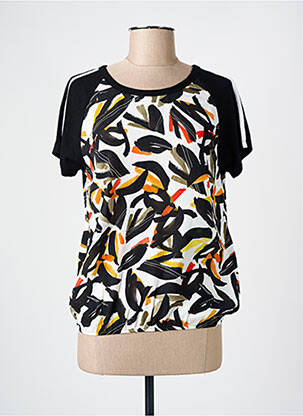 Tricou imprimeu fantezie mâneci scurte negru TELMAIL femeie