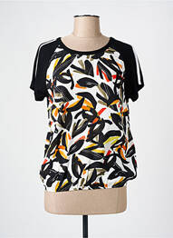 Tricou imprimeu fantezie mâneci scurte negru TELMAIL femme