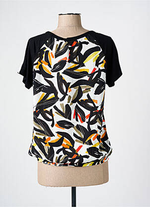 Tricou imprimeu fantezie mâneci scurte negru TELMAIL femeie