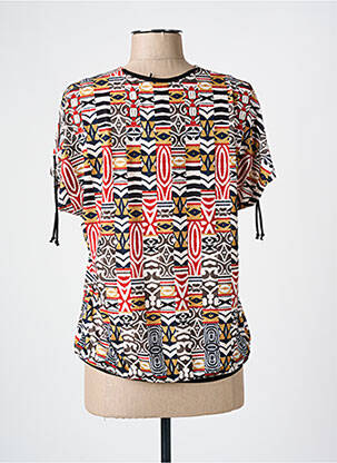 Tricou imprimeu fantezie mâneci scurte portocalie TELMAIL femeie