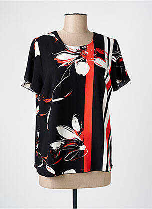 Tricou croială cambrată mâneci scurte negru TELMAIL femeie
