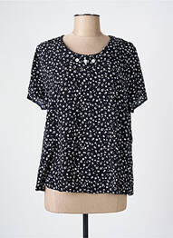 Bluză imprimeu floral mâneci scurte negru FRANCE RIVOIRE femme