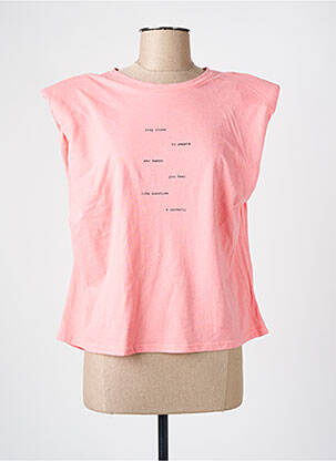 Tricou croială cambrată mâneci scurte roz VERO MODA femeie
