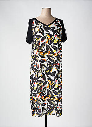 Rochie midi croială fluidă mâneci scurte negru TELMAIL femeie