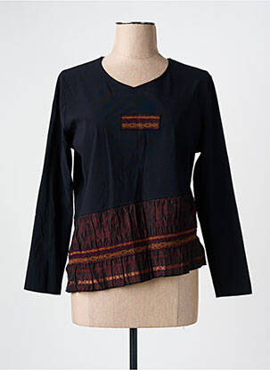 Tricou mâneci lungi mâneci lungi negru PAUSE CAFE femeie